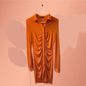 Shein rouched shirt dress